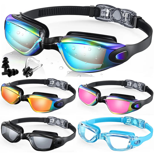 Adult Swimming Goggles - Professional Waterproof Swim Eyewear Glasses Anti-fog 100% UV Protection No Leaking For Adult Men Women Youth