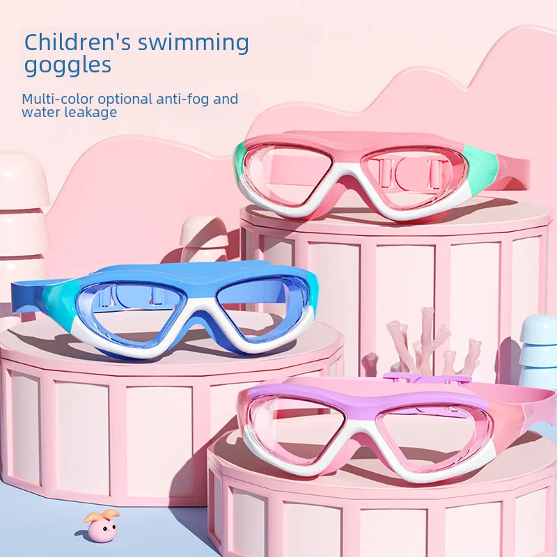Children's Swimming Goggles - High Definition Waterproof Anti-fog Large Frame Glasses For Boys Girls Wholesale