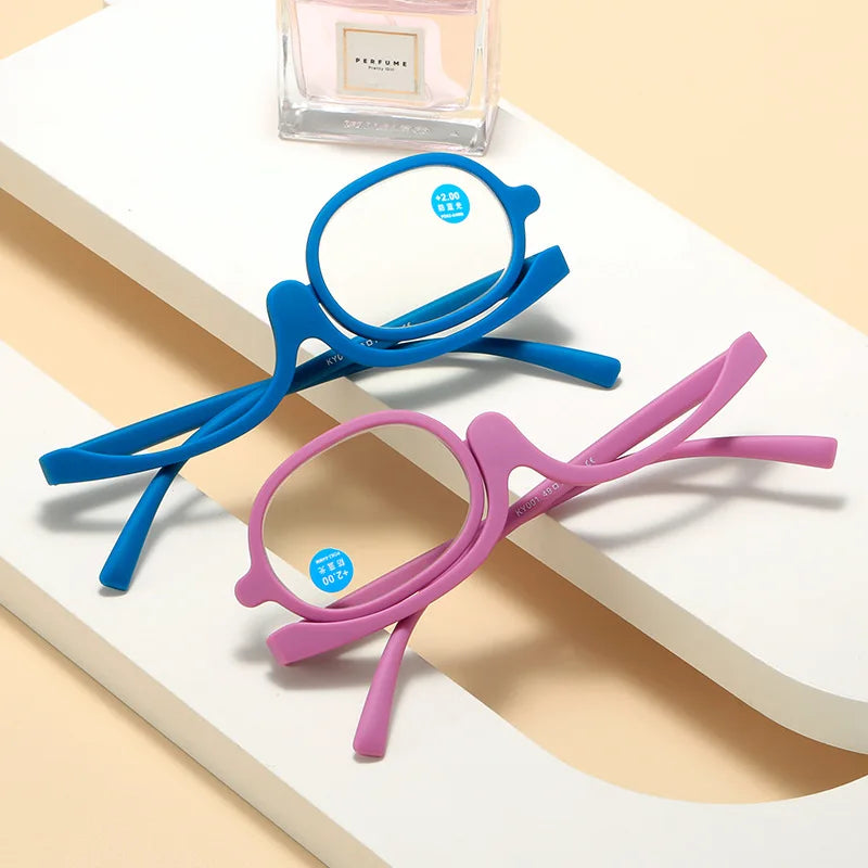 Makeup Glasses - Magnifying, rotating reading glasses.
