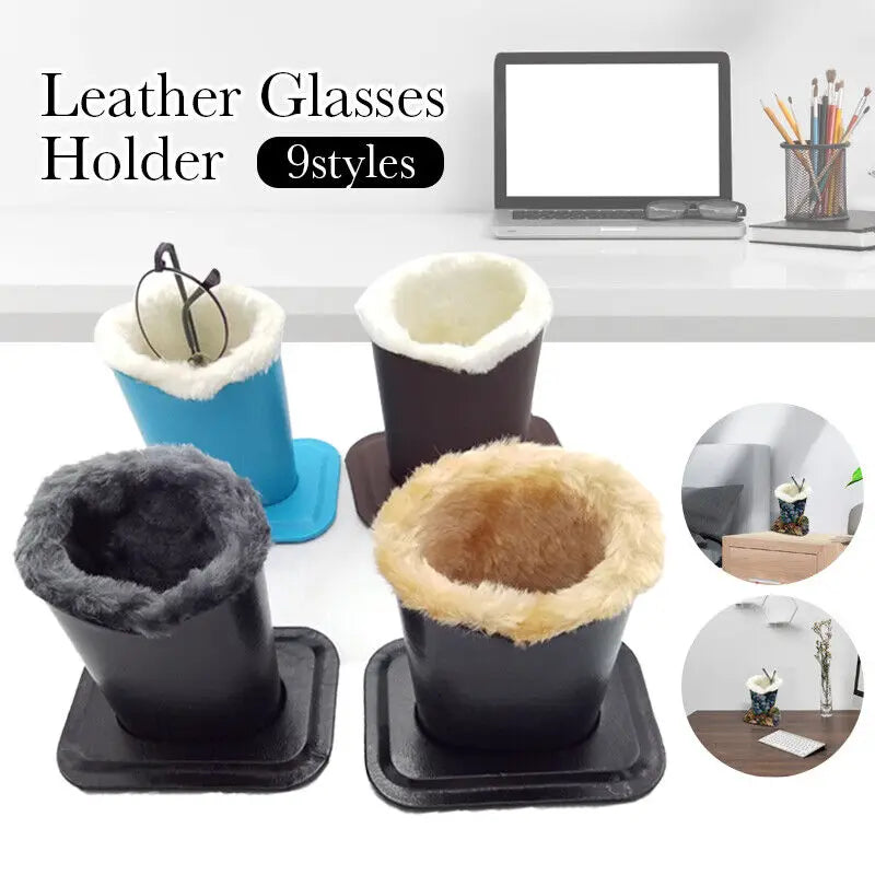 Soft Plush Lined Desktop Glasses Holder - Eyeglasses Sunglasses Stand Anti scratch Storage Case Make Up Brush Holder Pen Container