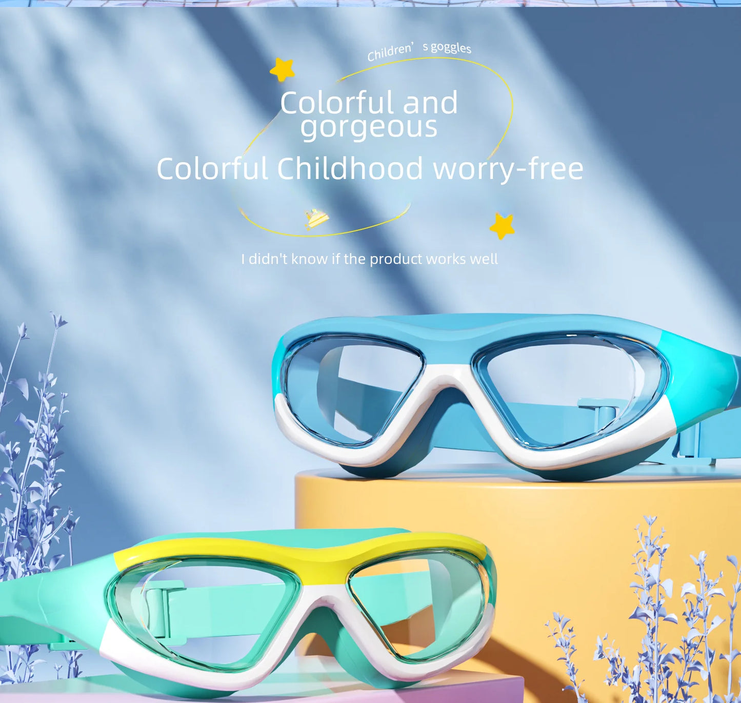 Children's Swimming Goggles - High Definition Waterproof Anti-fog Large Frame Glasses For Boys Girls Wholesale