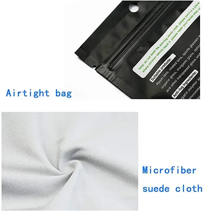 Reusable Anti-Fog Glasses Wipes Suede Pre-moistened Antifog Lens Cloth Defogger Eyeglass Wipe Glasses Prevent Fogging