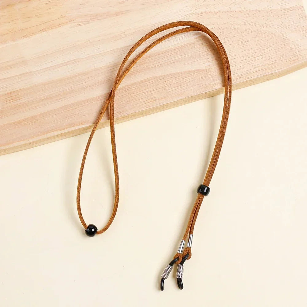 Men Leather High Quality Anti-slip Sunglasses Lanyard Strap Eyeglass Reading Glasses Chain Cord Holder Glasse Necklace Unisex
