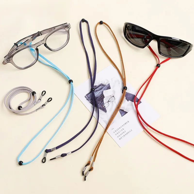 Men Leather High Quality Anti-slip Sunglasses Lanyard Strap Eyeglass Reading Glasses Chain Cord Holder Glasse Necklace Unisex