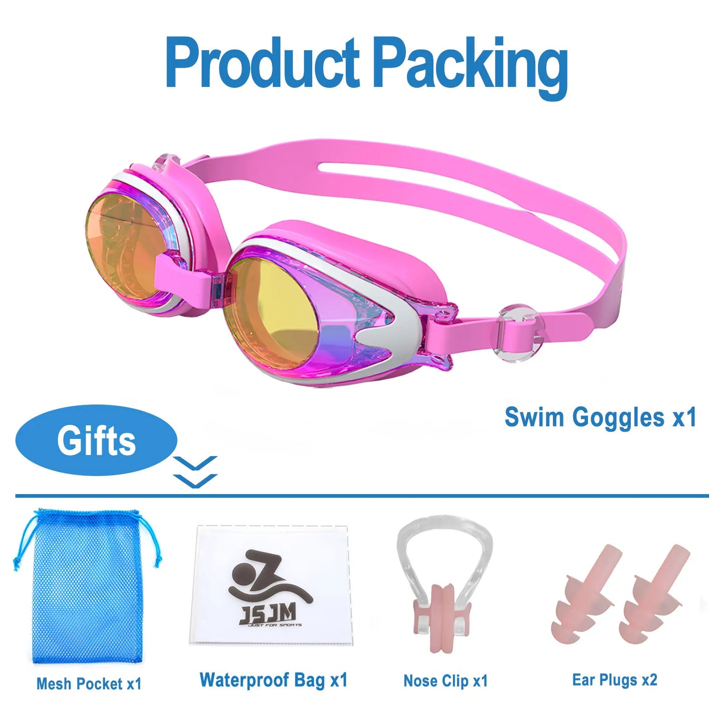 Kids Swimming Goggles - Anti-Fog UV Protection Waterproof Silicone Swim Glasses for Boys Girls Swim Eyewear Gift
