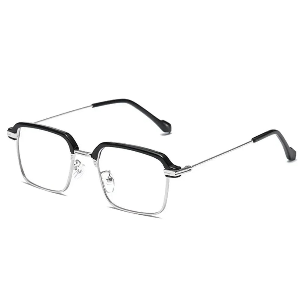 KLASSNUM Men Anti-Blue Light Glasses Photochromic Half Frame Eye Protection Glasses Ultra Light Computer Eyeglasses Sunglasses