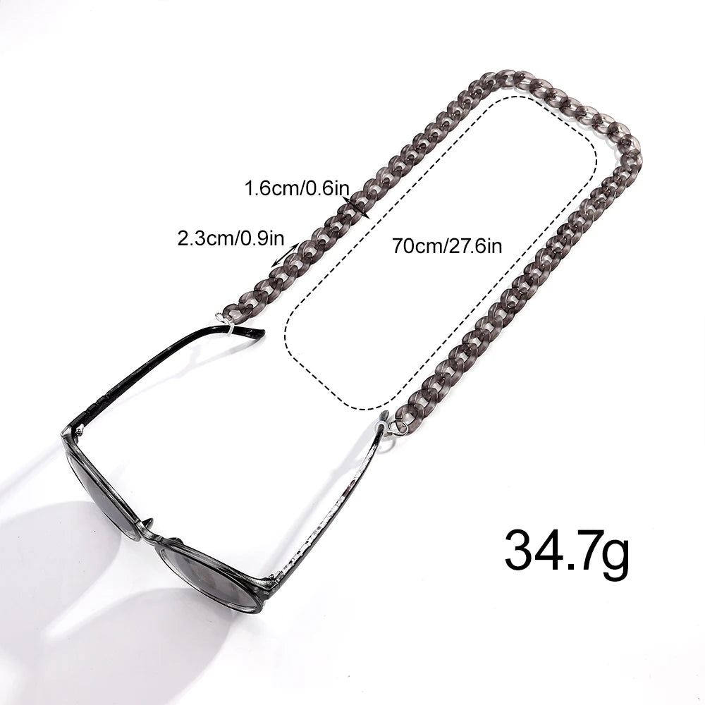 New Matte Clear Acrylic Link Glasses Chains for Women Sunglasses Chain Neck Strap Holder Cord Jewelry Eyewear Accessories Gifts