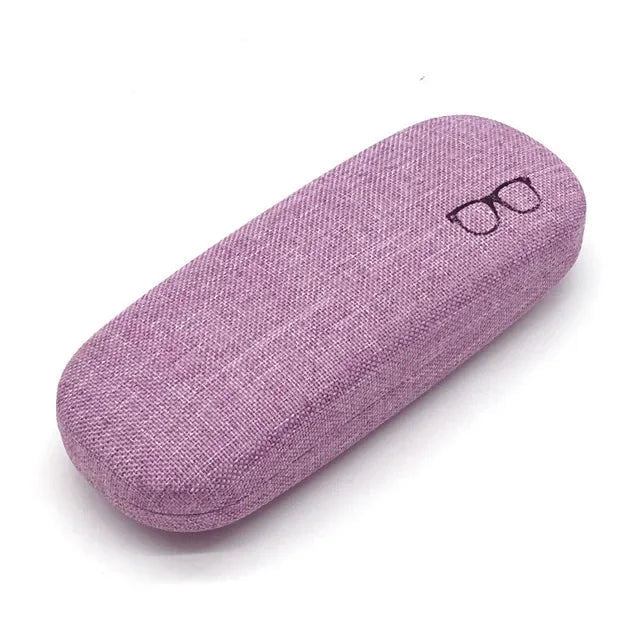 Linen Wrapped Hard Glasses Case - Hard Shell Linen Fabrics Eyewear Cases Cover Protective for Men Women Sunglasses Eyeglasses Glasses Box