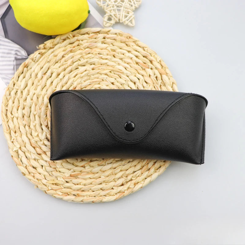 Leather Glasses Box Solid Color - High-end Leather Sunglasses Glasses Pressure Resistant Sunglasses Boxs Glasses Bags