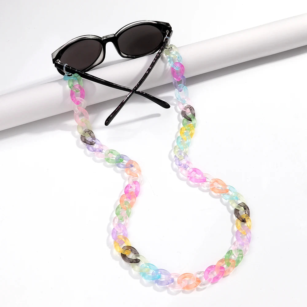 New Matte Clear Acrylic Link Glasses Chains for Women Sunglasses Chain Neck Strap Holder Cord Jewelry Eyewear Accessories Gifts