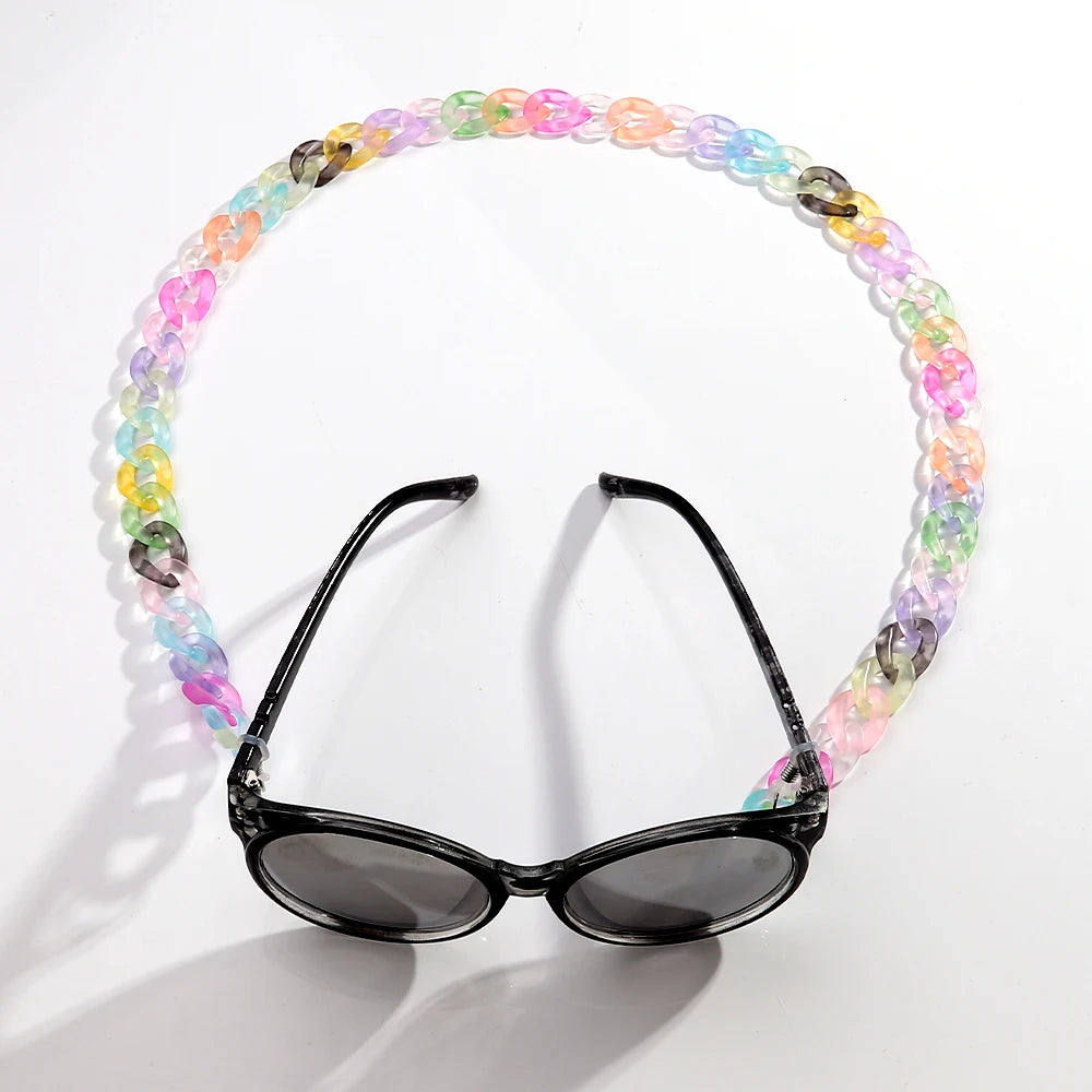 New Matte Clear Acrylic Link Glasses Chains for Women Sunglasses Chain Neck Strap Holder Cord Jewelry Eyewear Accessories Gifts