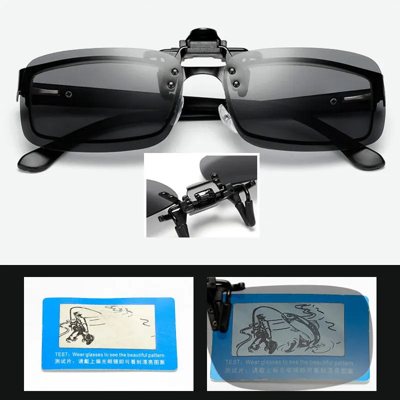 Polarized Sunglasses Clips Glasses Clip Driving Night Vision Eyeglasses UV400 Outdoor Shades High Definition Sun Glasses Clips