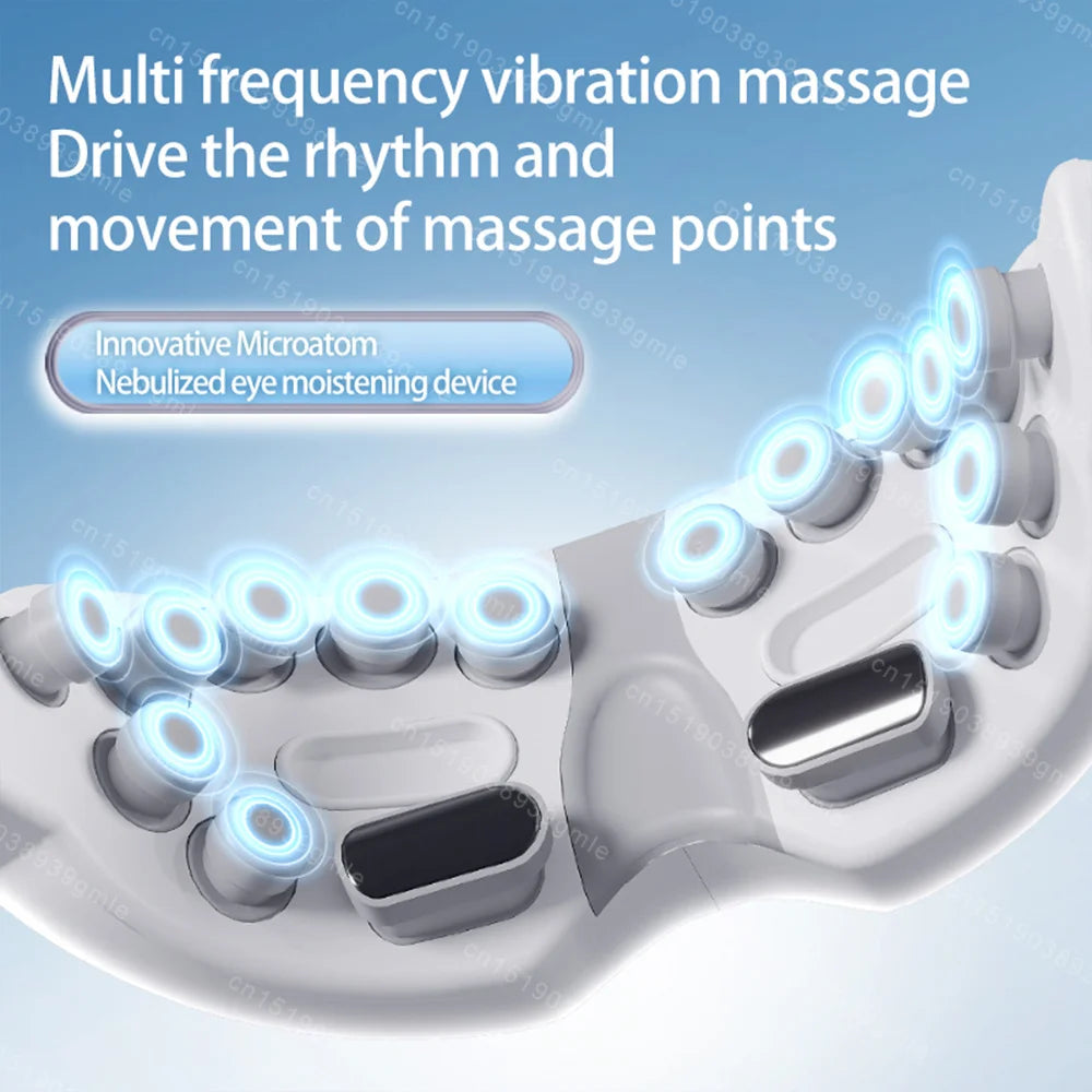 Steam Eye Massager /  Warm Spa Eye Steamer - Acupressure Therapy Kneading Massage Eyes Bluetooth Relieve Eye Fatigue Massage Relax