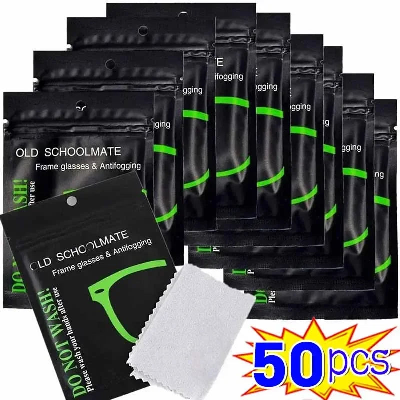 Reusable Anti-Fog Glasses Wipes Suede Pre-moistened Antifog Lens Cloth Defogger Eyeglass Wipe Glasses Prevent Fogging