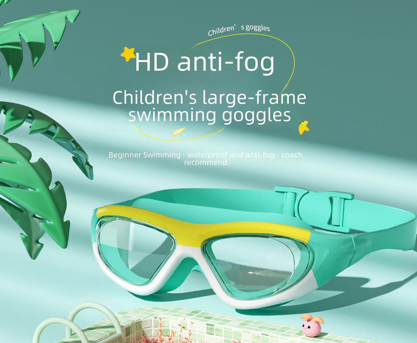 Children's Swimming Goggles - High Definition Waterproof Anti-fog Large Frame Glasses For Boys Girls Wholesale