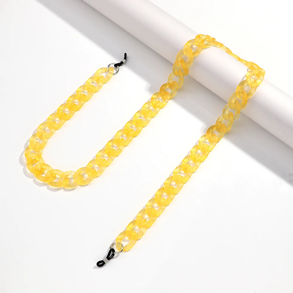 New Matte Clear Acrylic Link Glasses Chains for Women Sunglasses Chain Neck Strap Holder Cord Jewelry Eyewear Accessories Gifts