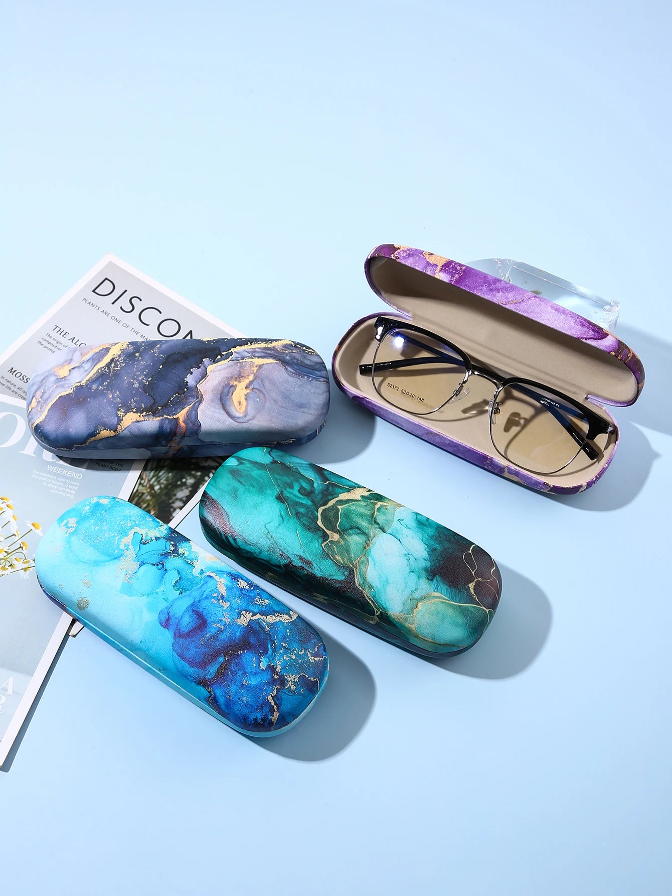 Graffiti Ripple Print Glasses Case - Durable Waterproof & Portable Protective Eyewear Holder Box for Women Men