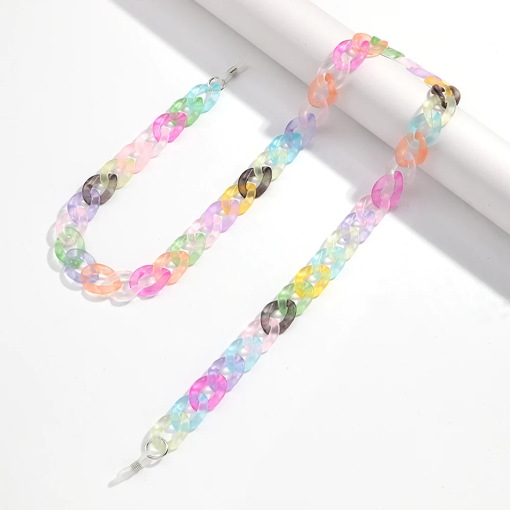 New Matte Clear Acrylic Link Glasses Chains for Women Sunglasses Chain Neck Strap Holder Cord Jewelry Eyewear Accessories Gifts