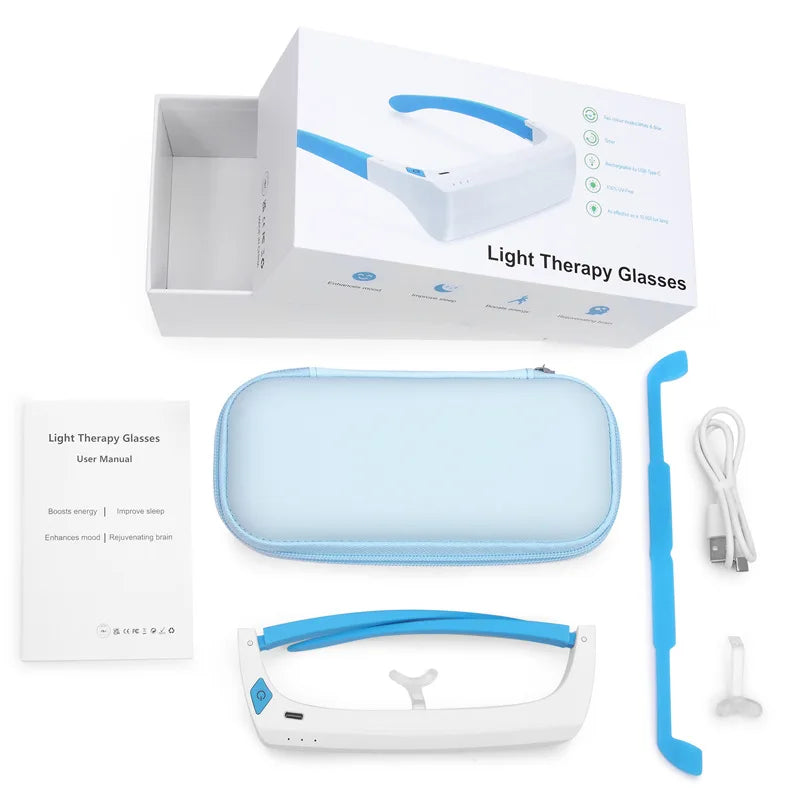 SAD Light Therapy Glasses - wearable  led light anti motion sickness SAD therapy Phototherapy glasses