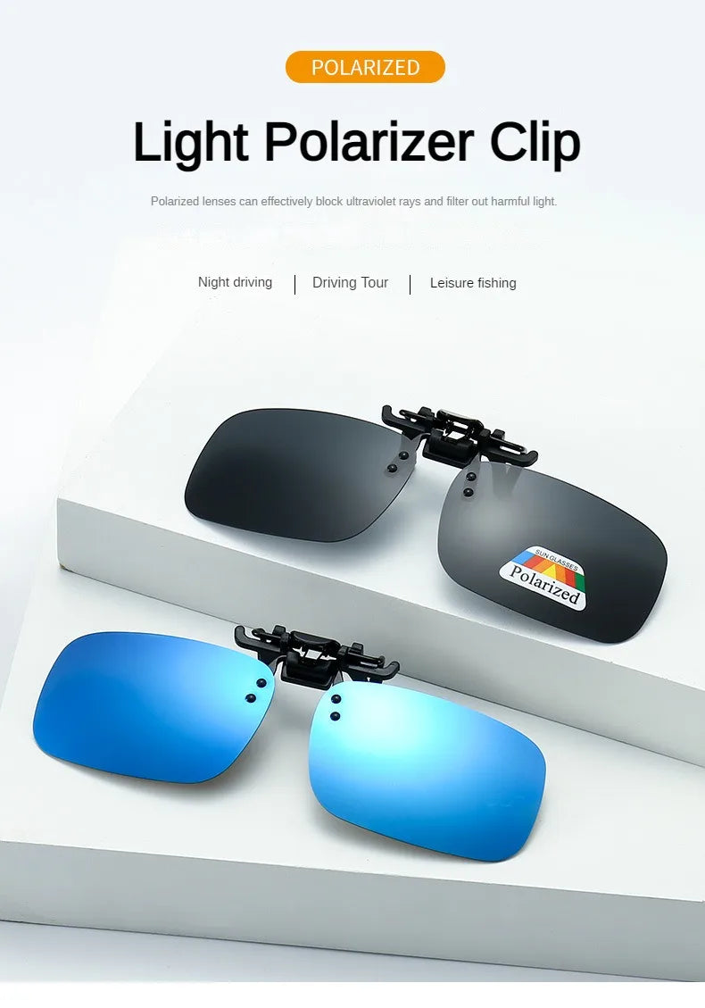Polarized Sunglasses Clips Glasses Clip Driving Night Vision Eyeglasses UV400 Outdoor Shades High Definition Sun Glasses Clips