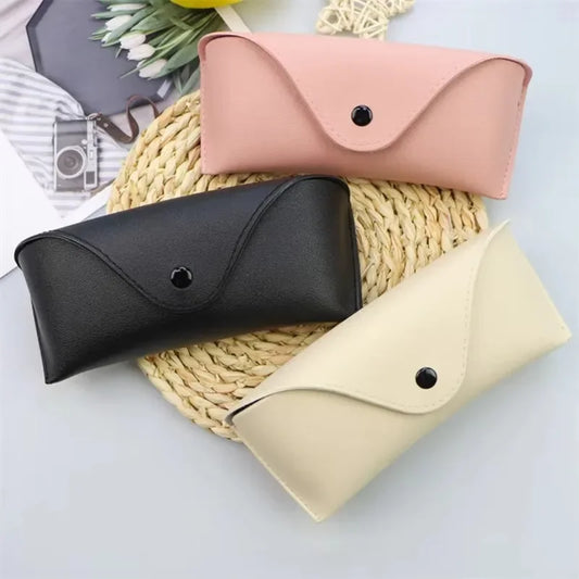 Leather Glasses Box Solid Color - High-end Leather Sunglasses Glasses Pressure Resistant Sunglasses Boxs Glasses Bags