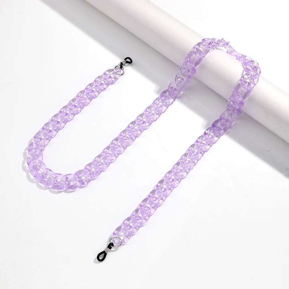 New Matte Clear Acrylic Link Glasses Chains for Women Sunglasses Chain Neck Strap Holder Cord Jewelry Eyewear Accessories Gifts