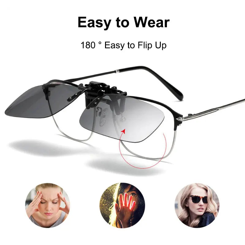 Polarized Sunglasses Clips Glasses Clip Driving Night Vision Eyeglasses UV400 Outdoor Shades High Definition Sun Glasses Clips