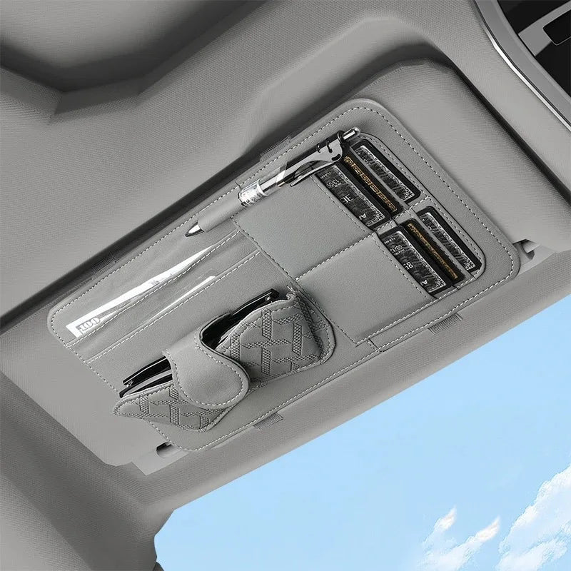 Car Sunshade Multi-Storage for Sunglasses, Car Glasses, Cards and General Organizer