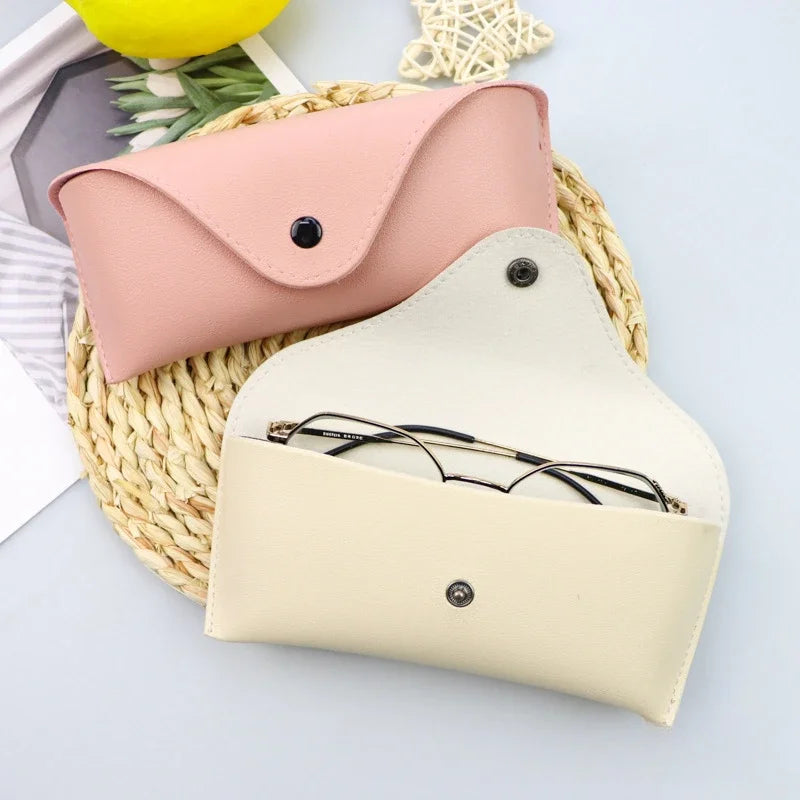 Leather Glasses Box Solid Color - High-end Leather Sunglasses Glasses Pressure Resistant Sunglasses Boxs Glasses Bags
