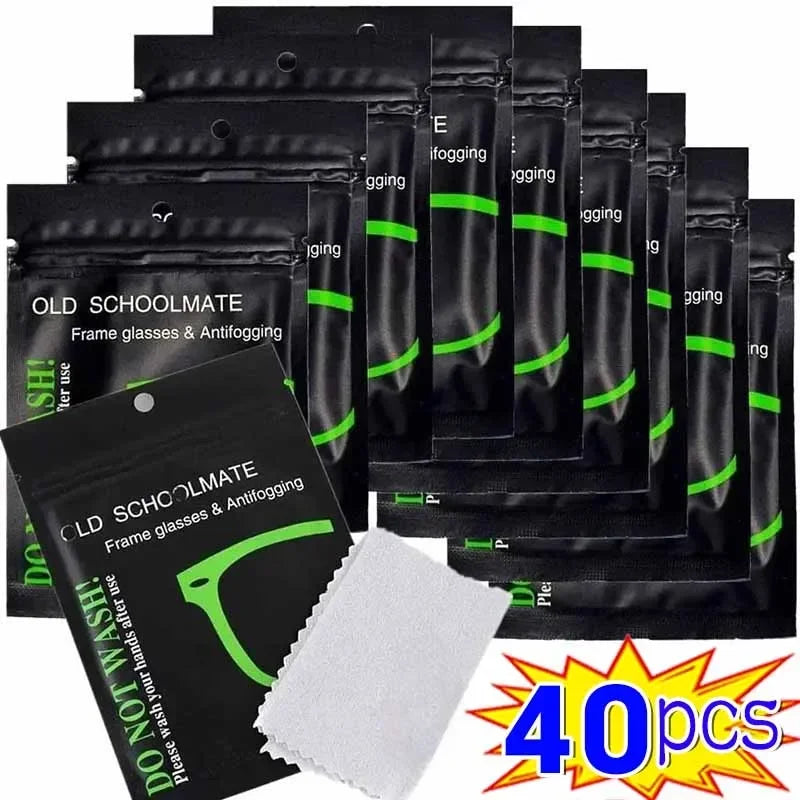 Reusable Anti-Fog Glasses Wipes Suede Pre-moistened Antifog Lens Cloth Defogger Eyeglass Wipe Glasses Prevent Fogging