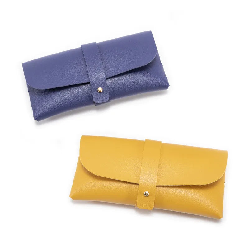 Coloured PU Leather Glasses Pouches - Jewelry Pouch Fashion Men and Women Sun Glasses Box Soft Gift Bag Large Size