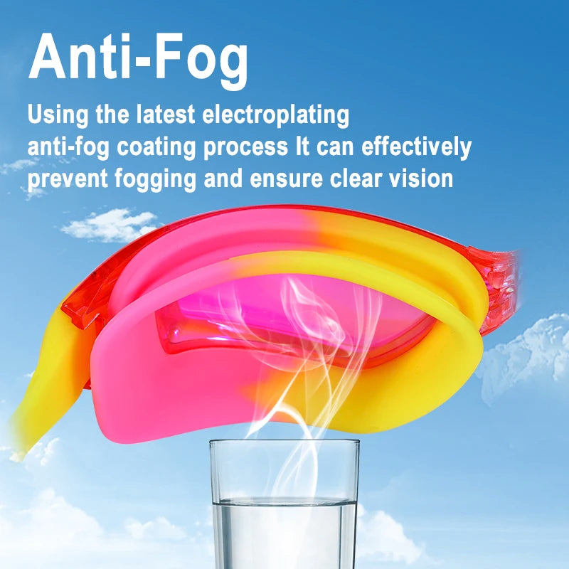 Kids Swimming Goggles - Anti-Fog UV Protection Waterproof Silicone Swim Glasses for Boys Girls Swim Eyewear Gift