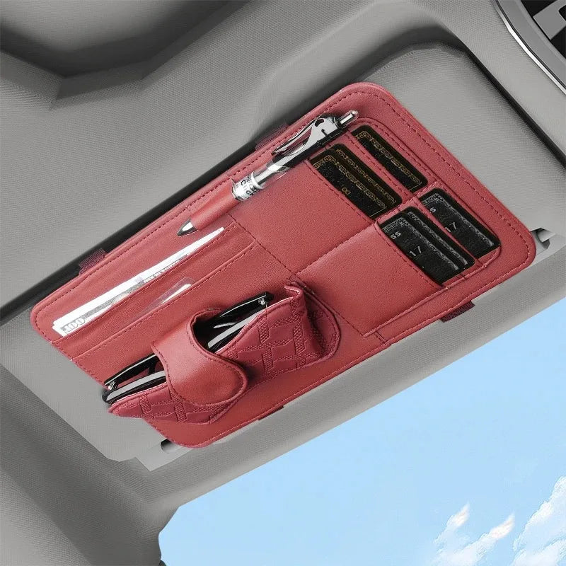 Car Sunshade Multi-Storage for Sunglasses, Car Glasses, Cards and General Organizer