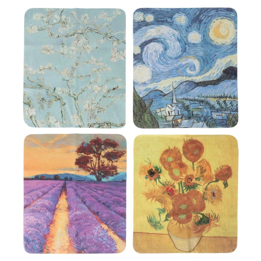 Van Gogh Microfibre Glasses Cloths - Clean Lens Dust Wiper Camera Screen Cleaner Soft Suede