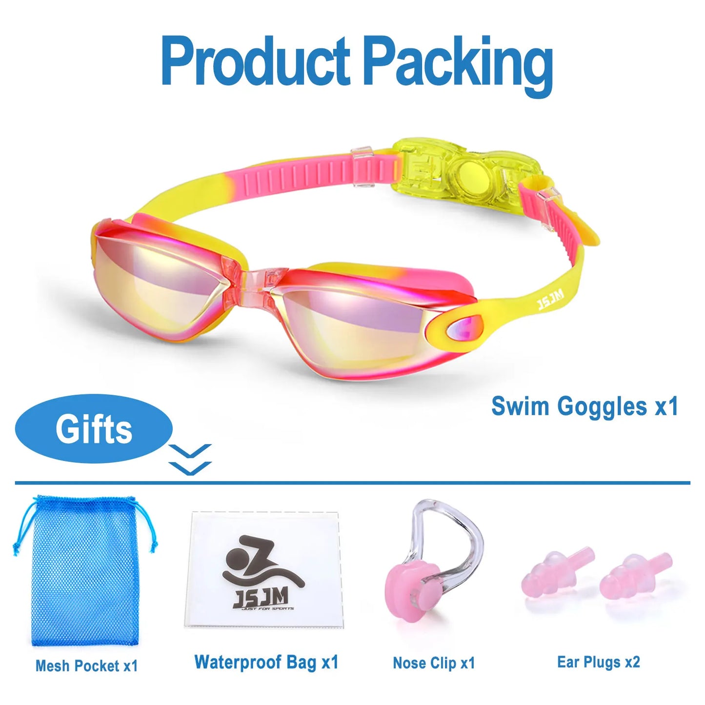 Kids Swimming Goggles - Anti-Fog UV Protection Waterproof Silicone Swim Glasses for Boys Girls Swim Eyewear Gift