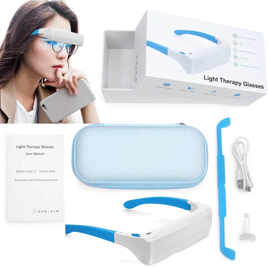 SAD Light Therapy Glasses - wearable  led light anti motion sickness SAD therapy Phototherapy glasses