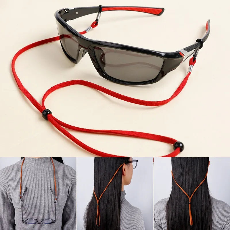 Men Leather High Quality Anti-slip Sunglasses Lanyard Strap Eyeglass Reading Glasses Chain Cord Holder Glasse Necklace Unisex