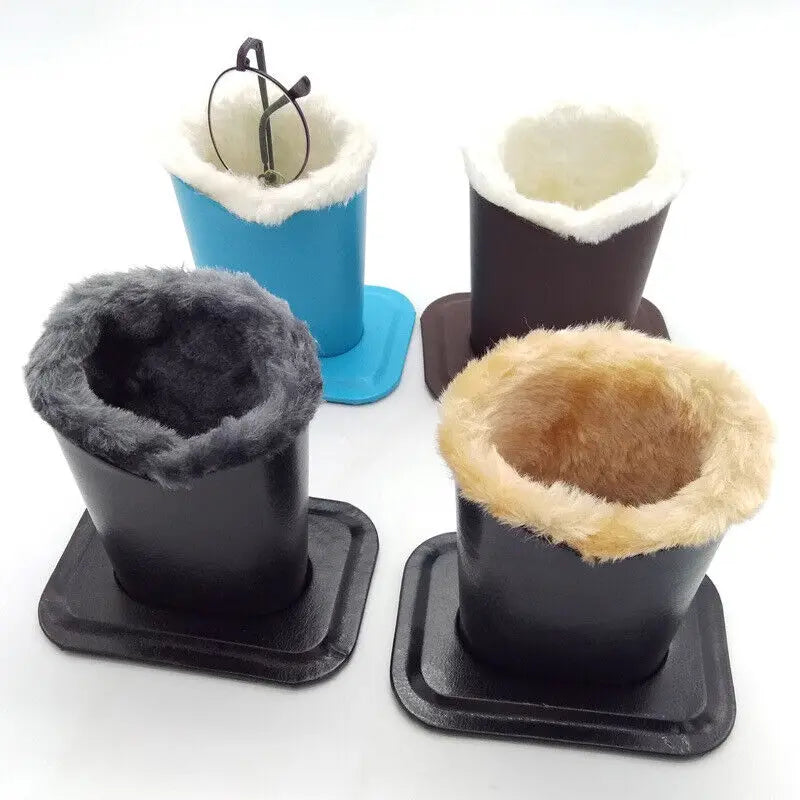 Soft Plush Lined Desktop Glasses Holder - Eyeglasses Sunglasses Stand Anti scratch Storage Case Make Up Brush Holder Pen Container