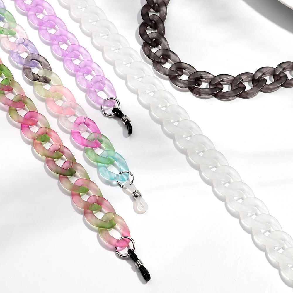 New Matte Clear Acrylic Link Glasses Chains for Women Sunglasses Chain Neck Strap Holder Cord Jewelry Eyewear Accessories Gifts