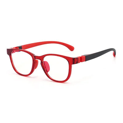 Ralferty Flexible Children's Anti-glare Blue Light Computer Glasses Kids Boy 0 Diopter Spectacles Myopia Optical Glasses Frame