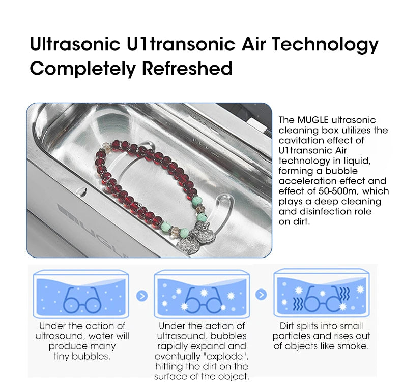 Ultrasonic Cleaner 35W High Frequency Deep Cleaning System
