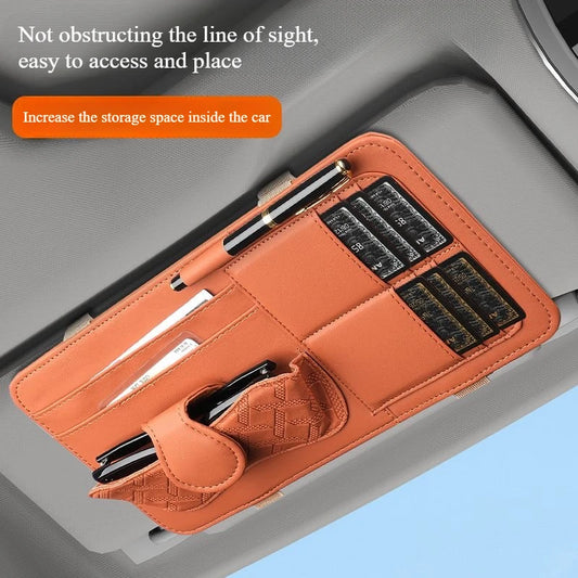 Car Sunshade Multi-Storage for Sunglasses, Car Glasses, Cards and General Organizer