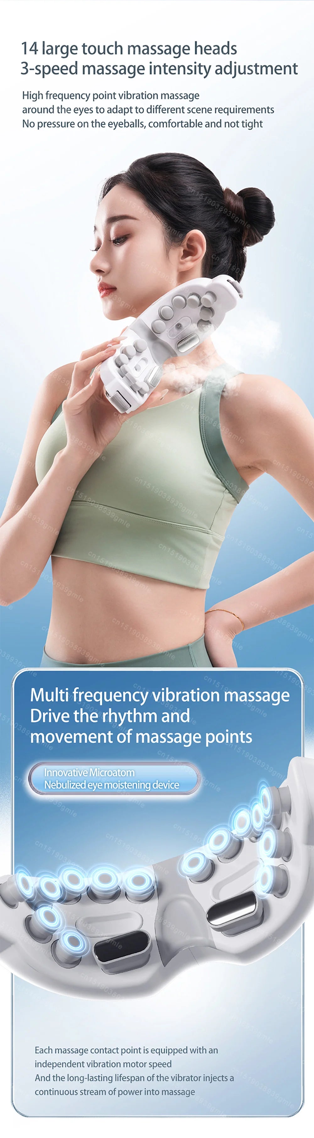 Steam Eye Massager /  Warm Spa Eye Steamer - Acupressure Therapy Kneading Massage Eyes Bluetooth Relieve Eye Fatigue Massage Relax