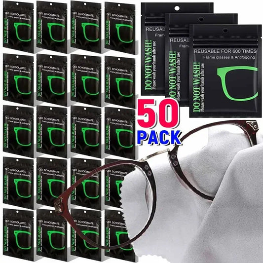 Reusable Anti-Fog Glasses Wipes Suede Pre-moistened Antifog Lens Cloth Defogger Eyeglass Wipe Glasses Prevent Fogging