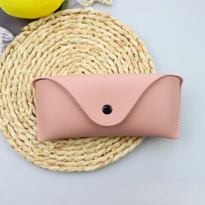 Leather Glasses Box Solid Color - High-end Leather Sunglasses Glasses Pressure Resistant Sunglasses Boxs Glasses Bags