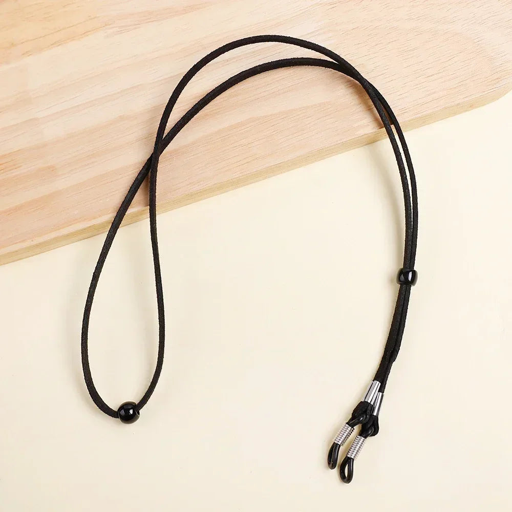 Men Leather High Quality Anti-slip Sunglasses Lanyard Strap Eyeglass Reading Glasses Chain Cord Holder Glasse Necklace Unisex