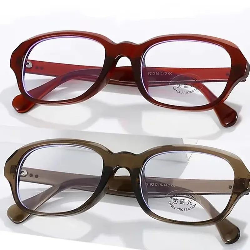 Y2K Vintage Square Frame Eyeglass for Women Korean Red Black Computer Reading Glasses Clear Blue Light Blocking Glasses Eyewears