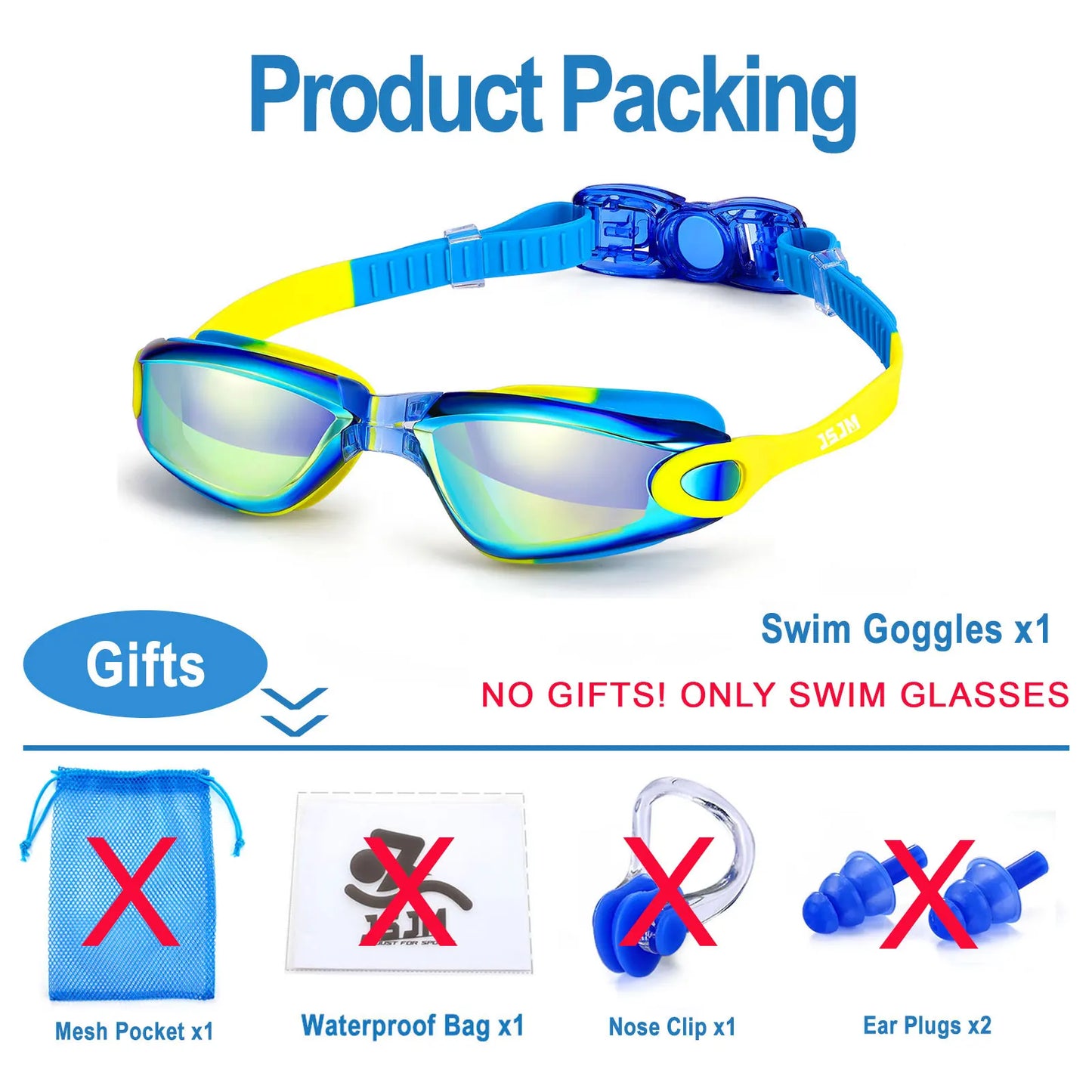 Kids Swimming Goggles - Anti-Fog UV Protection Waterproof Silicone Swim Glasses for Boys Girls Swim Eyewear Gift