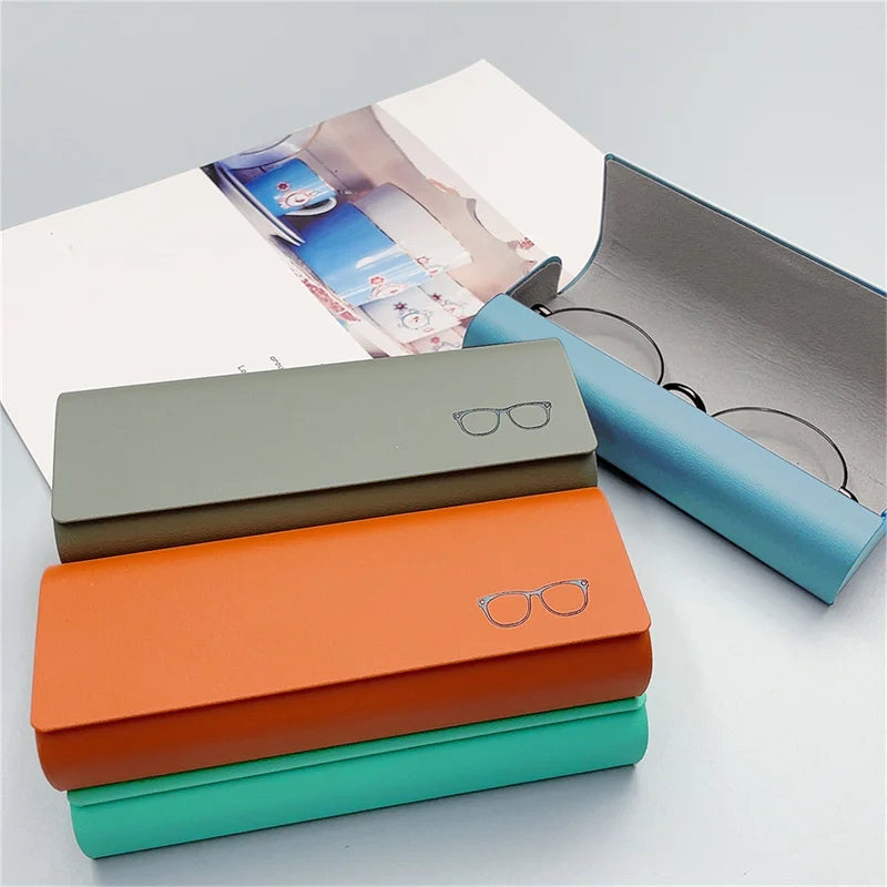 PU Leather Glasses Box - Men Women Sunglasses Spectacle Storage Box Portable Anti-Pressure Eyeglasses Bag Eyewear Accesso
