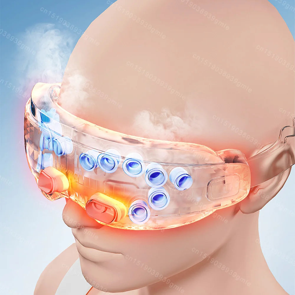Steam Eye Massager /  Warm Spa Eye Steamer - Acupressure Therapy Kneading Massage Eyes Bluetooth Relieve Eye Fatigue Massage Relax